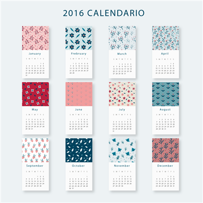 Calendario pared flores