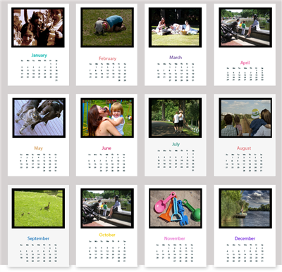 Calendario de pared con foto